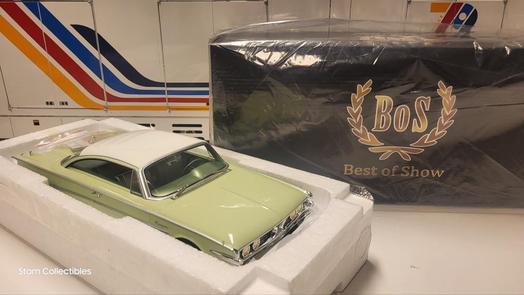 BoS Models Edsel Ranger Hardtop Light Green / White, Hobby en Vrije tijd, Modelauto's | 1:18, Zo goed als nieuw, Auto, Overige merken