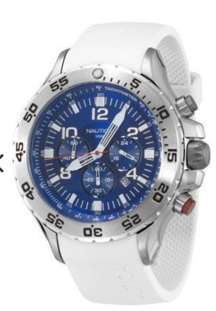 Nautica N14537G herenhorloge, Ophalen of Verzenden, Zo goed als nieuw, Wit, Jongen of Meisje