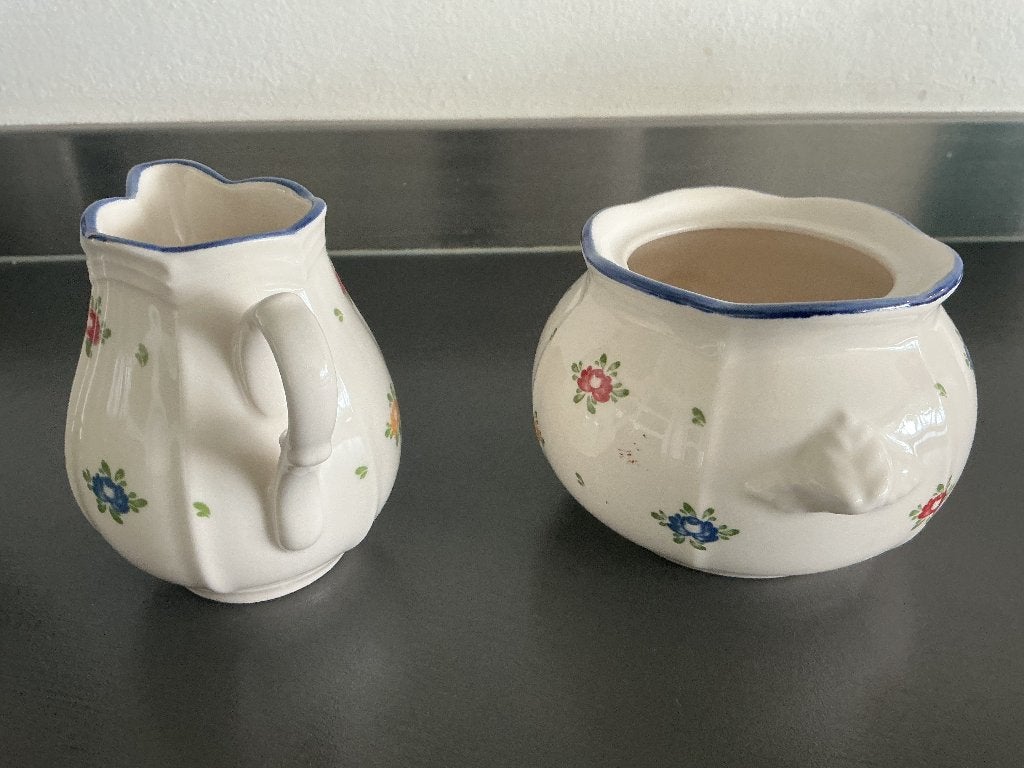 Zeller petit rose melk en suikerpot, Keramiek, Overige typen, Ophalen of Verzenden, Zo goed als nieuw
