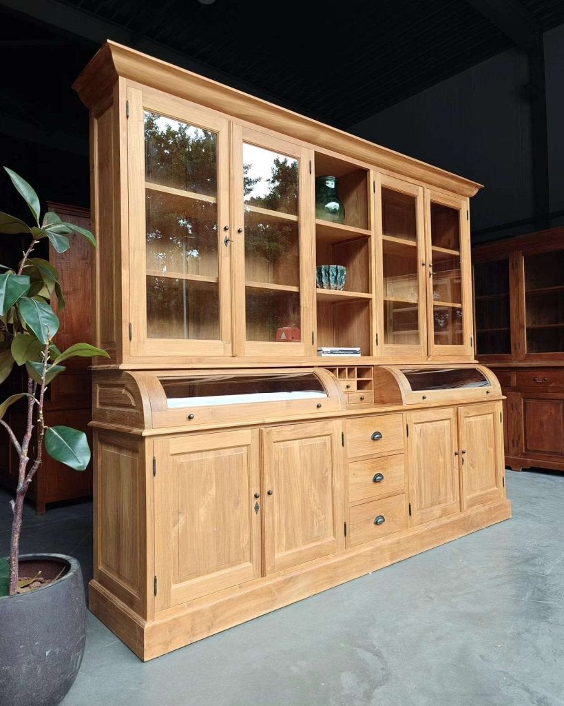 Grote grutterskast teakhout | Apothekerskast XXL #8828, Gebruikt, Met deur(en), -, 200 cm of meer