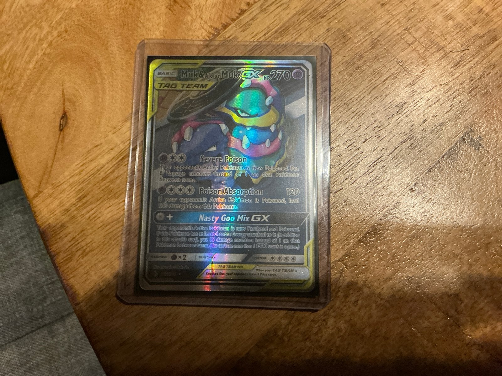 Muk & Alolan Muk GX 270/236 - Pokémon TCG, Ophalen of Verzenden, Zo goed als nieuw, Losse kaart, Foil
