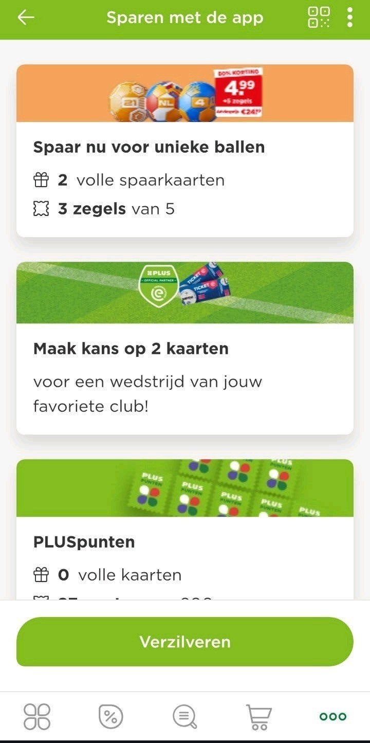 2 volle spaarkaarten, voetbal, Plus, Verzamelen, Supermarktacties, Plus, Ophalen of Verzenden