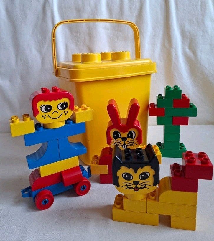 Vintage Duplo set 2376 Originele set in emmer met deksel, Kinderen en Baby's, Speelgoed | Duplo en Lego, Ophalen of Verzenden