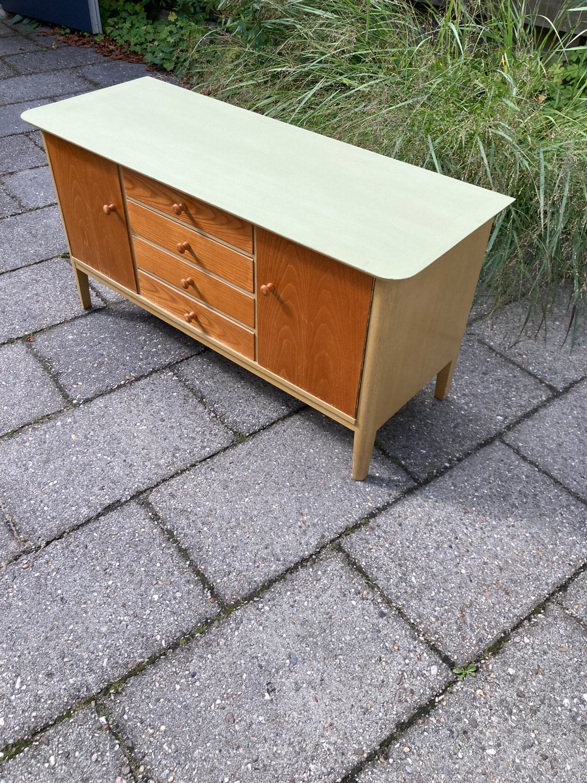 Bijzondere houten vintage dressoirkast jaren 70, Antiek en Kunst, Ophalen