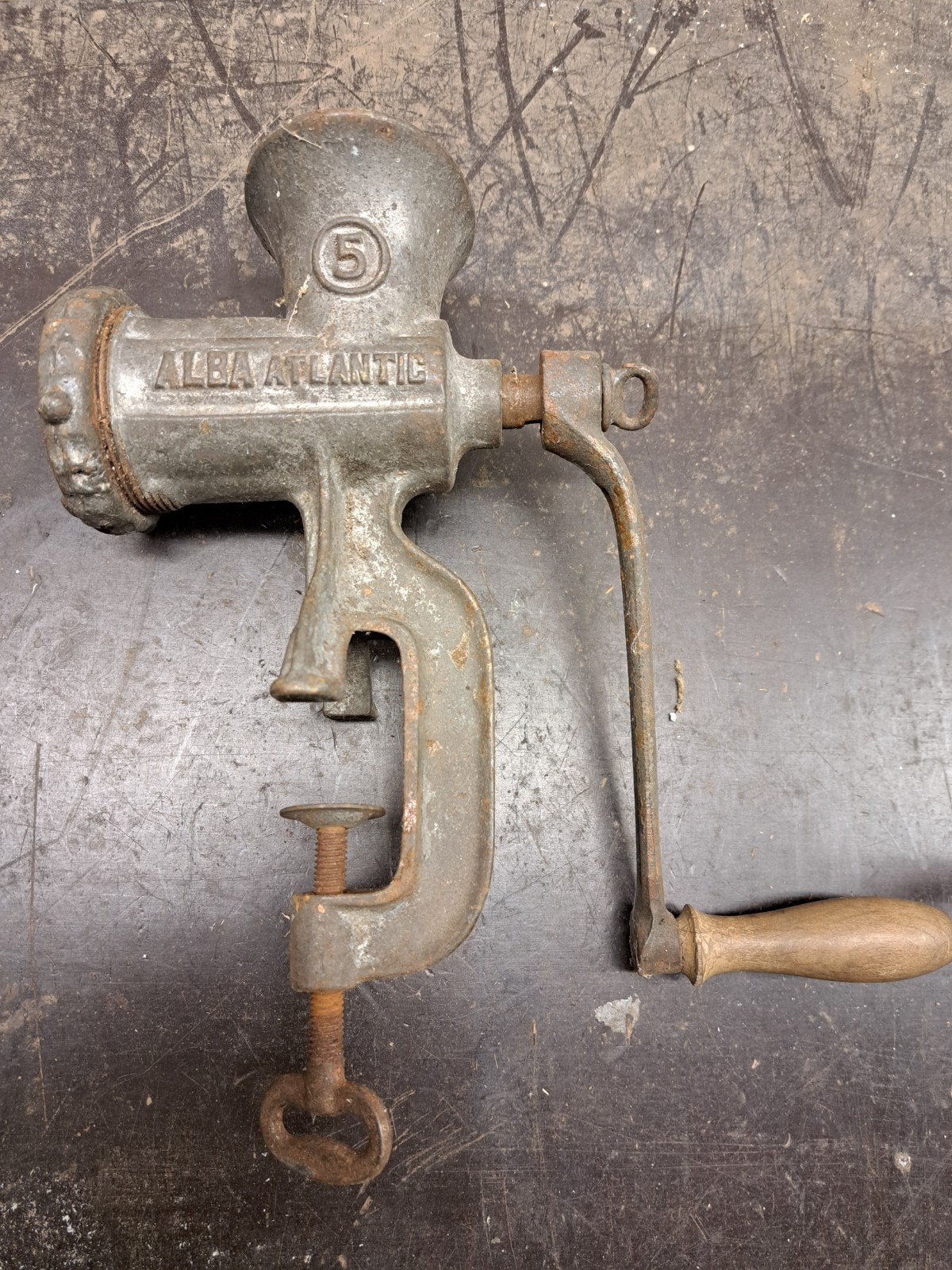 Vintage Vleesmolen Alba Atlantic Nr. 5, Antiek en Kunst, Antiek | Gereedschap en Instrumenten, Ophalen