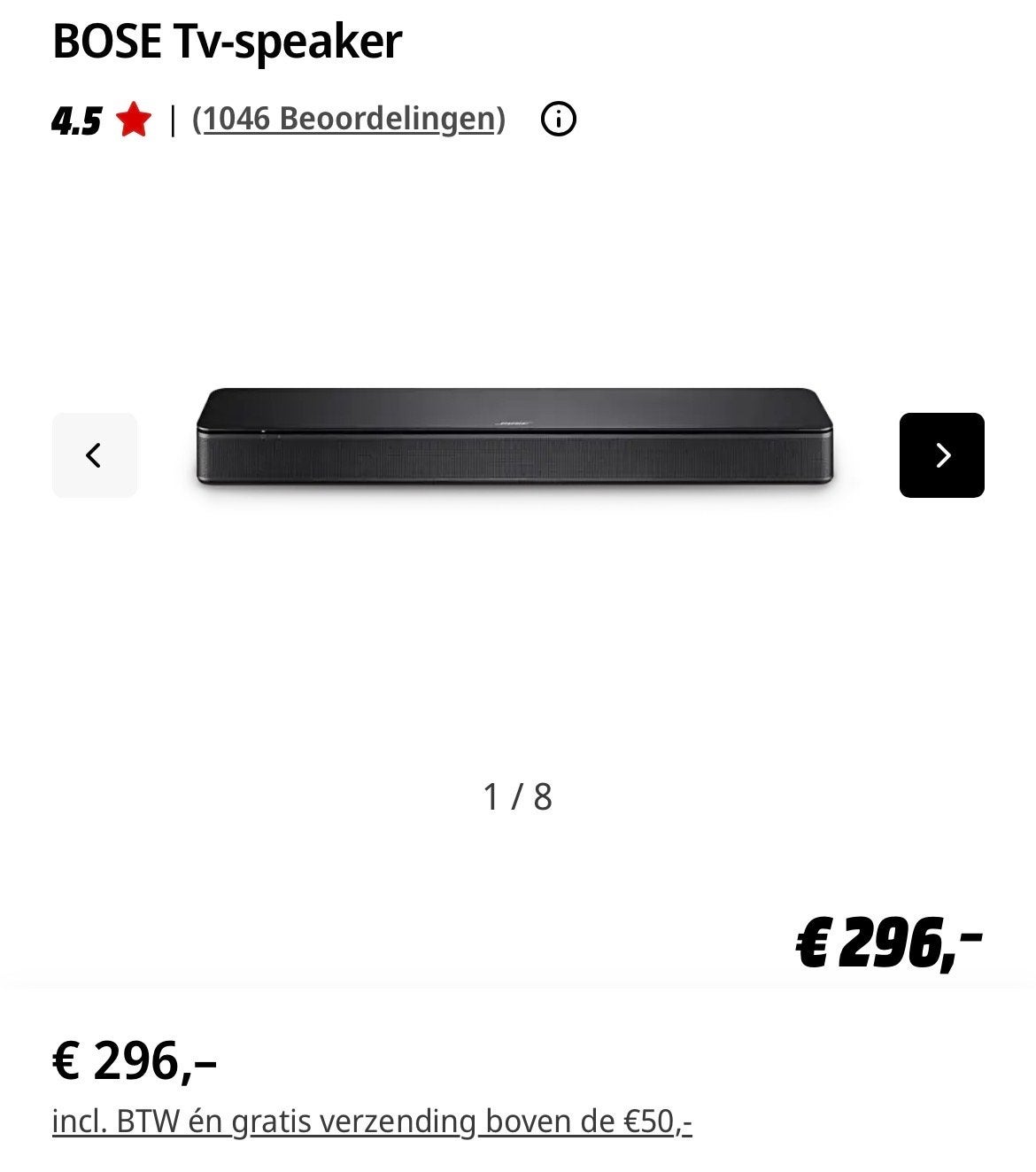 Bose TV Speaker Soundbar, Ophalen of Verzenden, Bluetooth, Zo goed als nieuw