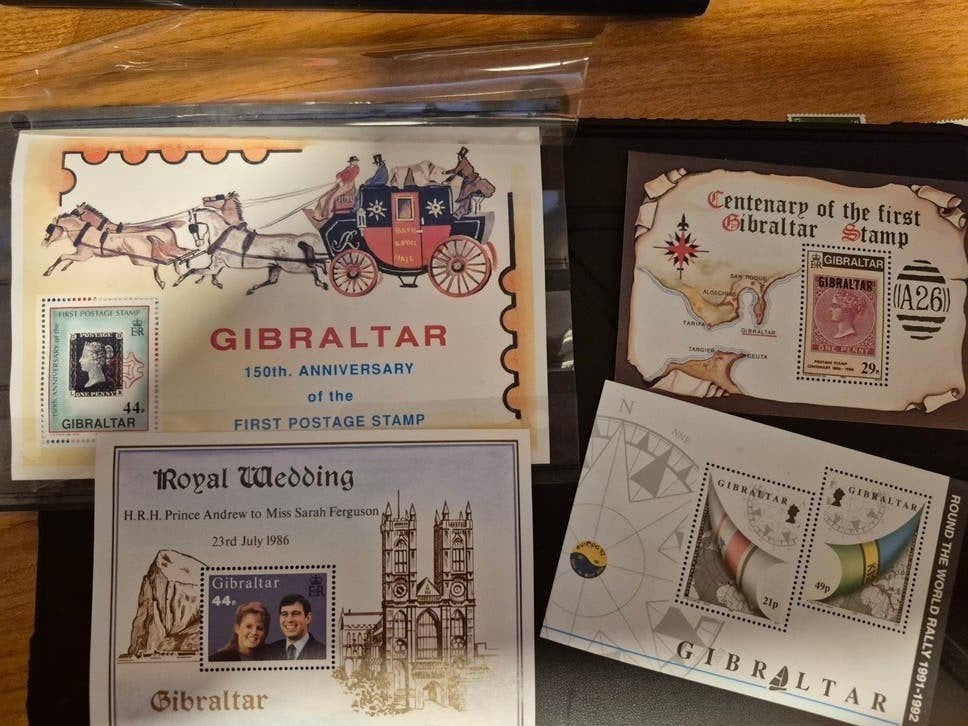 4 postzegel blok Gibraltar, Ophalen of Verzenden, Postfris