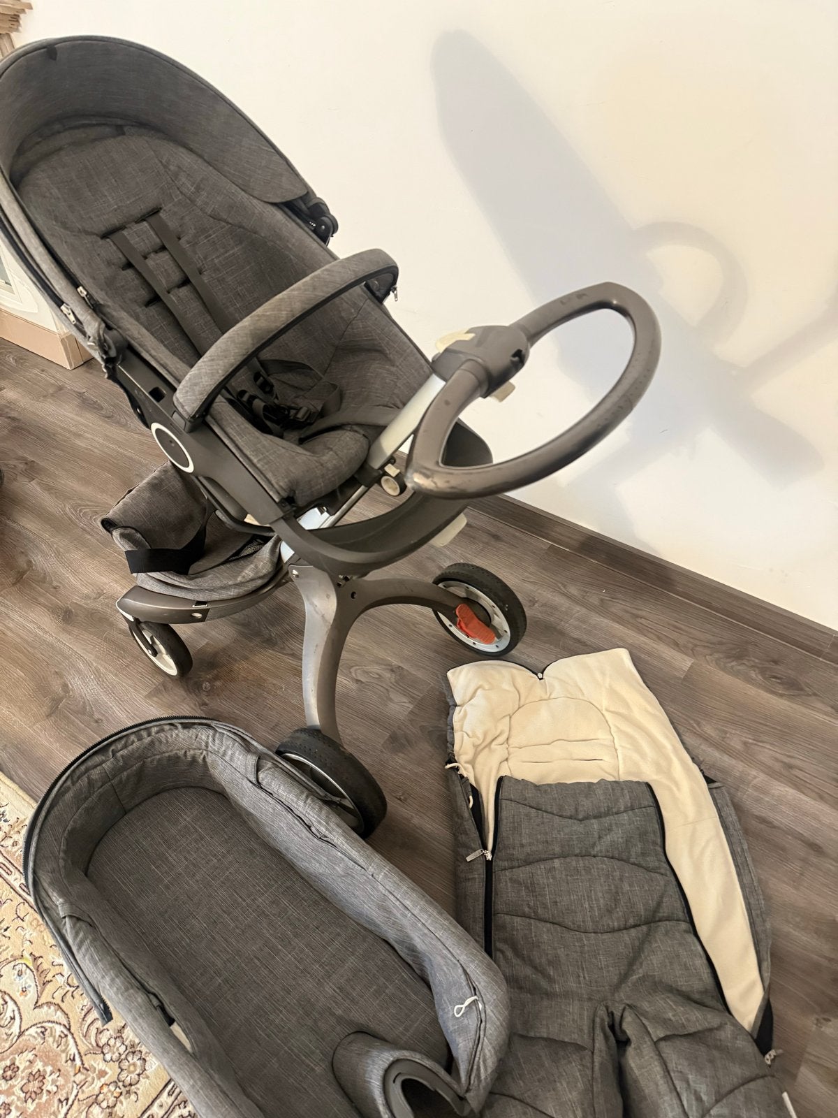Kinderwagen stokke kinderwagen met Reiswieg en Autostoel, Overige merken, Autogordel of Isofix, Verstelbare rugleuning, Ophalen of Verzenden