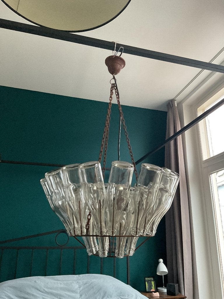 Flessenhanglamp, Ophalen, Gebruikt, Glas, E27 (groot)