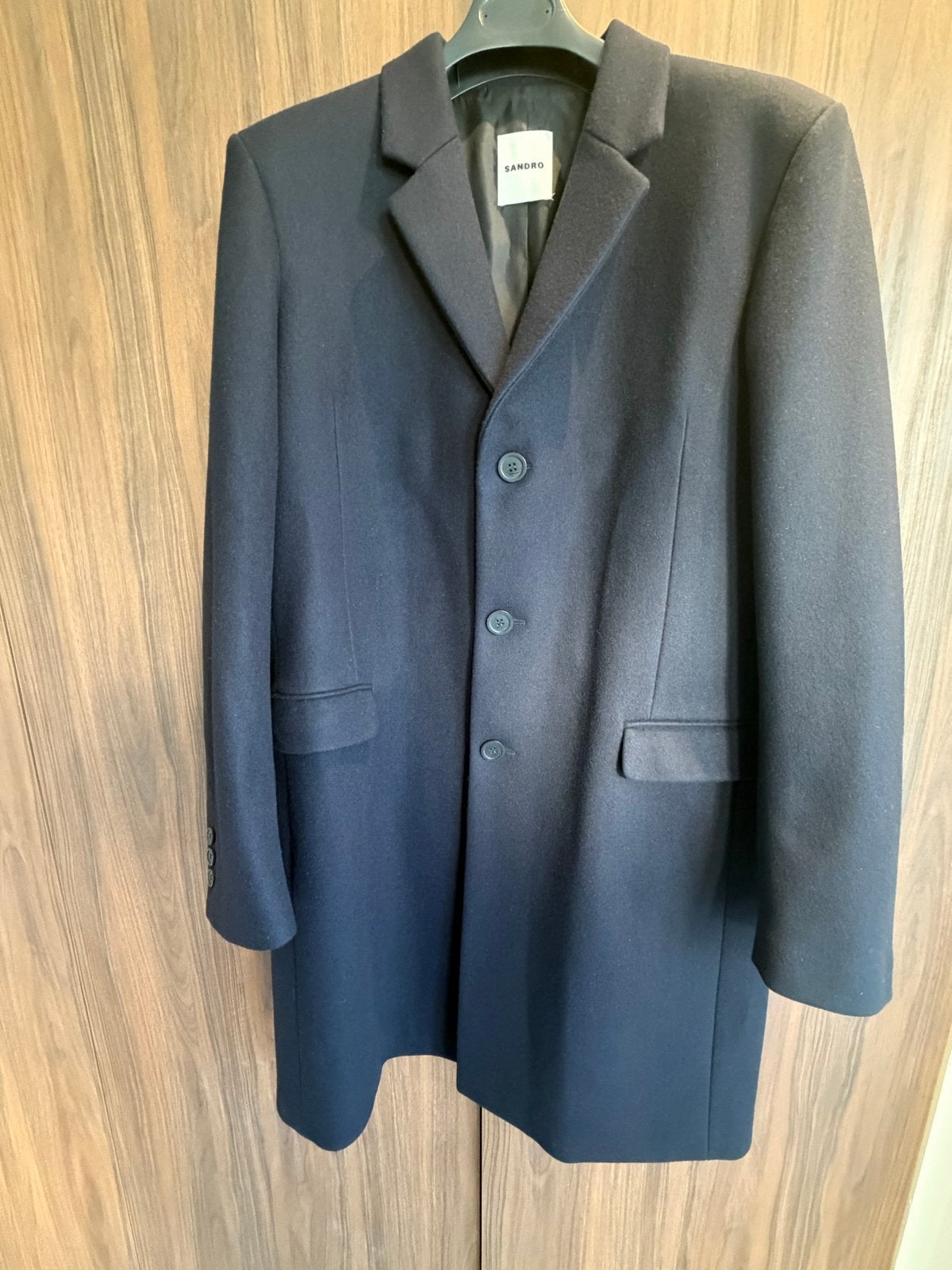 Nieuwe Sandro Designer Overcoat - Ongedragen Pure Wool, Ophalen of Verzenden, Nieuw, Overige maten, Blauw
