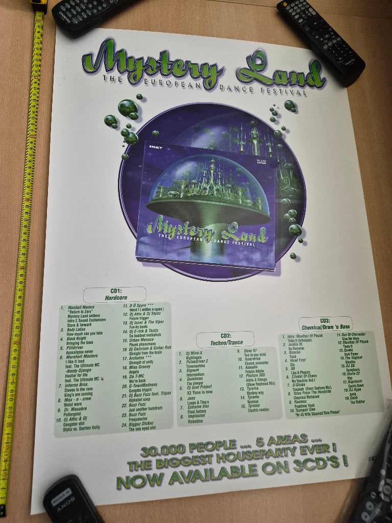 Mystery Land The European Dance Festival Poster, Rechthoekig Staand, Ophalen of Verzenden, Zo goed als nieuw, A1 t/m A3