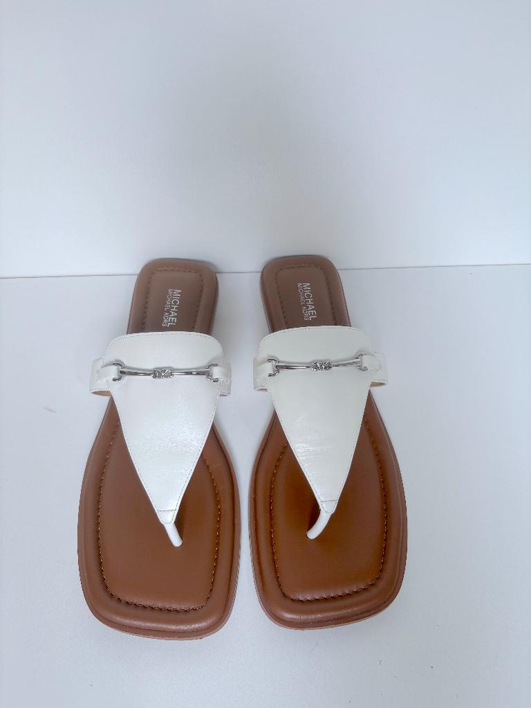 MICHAEL KORS Wit leer dames slippers  Maat 41, Kleding | Dames, Slippers, Wit, Ophalen of Verzenden, Zo goed als nieuw