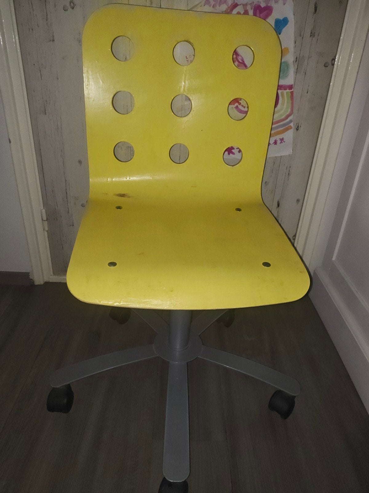 Gele bureaustoel, geverfd, Ophalen, Gebruikt, Geel, Bureaustoel