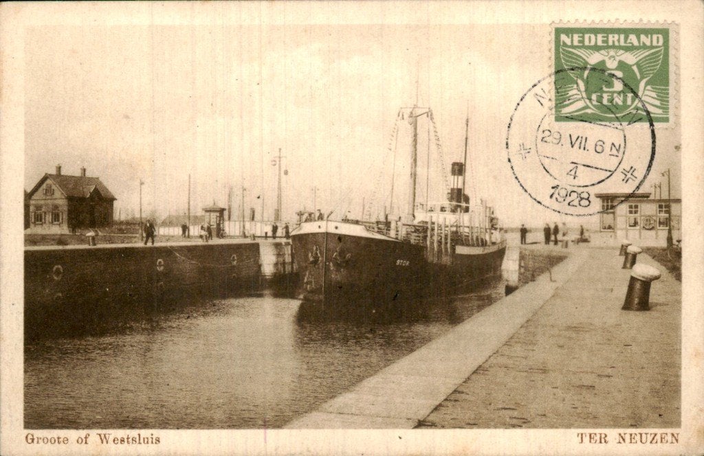Ter Neuzen - Groote of Westsluis - STOR, Ophalen of Verzenden, 1920 tot 1940, Gelopen, Zeeland
