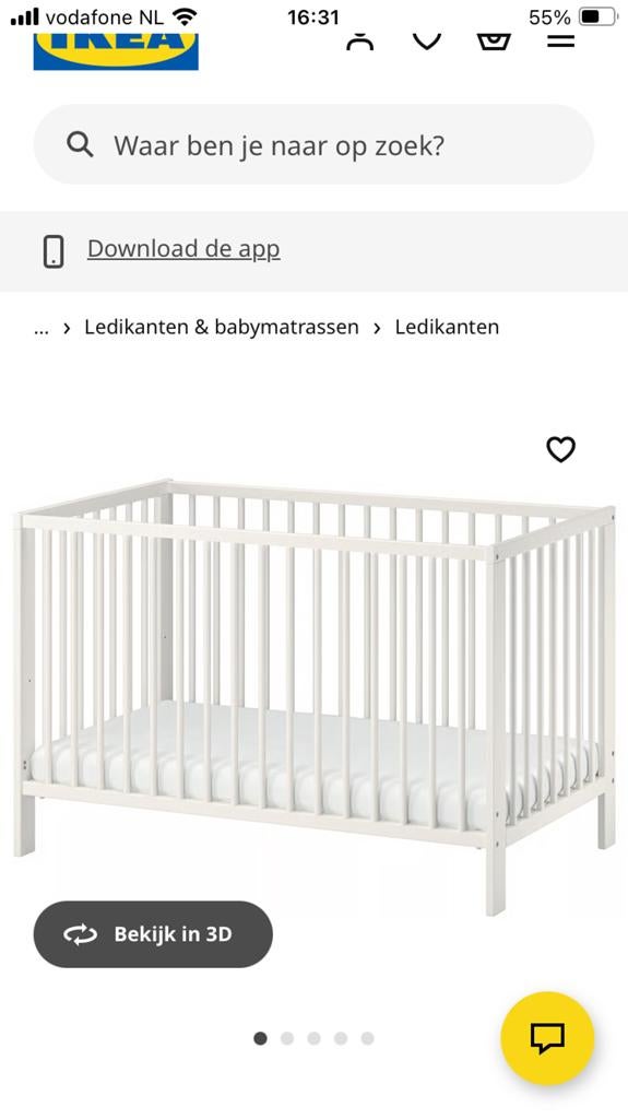 IKEA Gulliver Ledikant met Valbeveiliging - Zo goed als nieu, Ophalen, Gebruikt, Minder dan 140 cm, Minder dan 70 cm