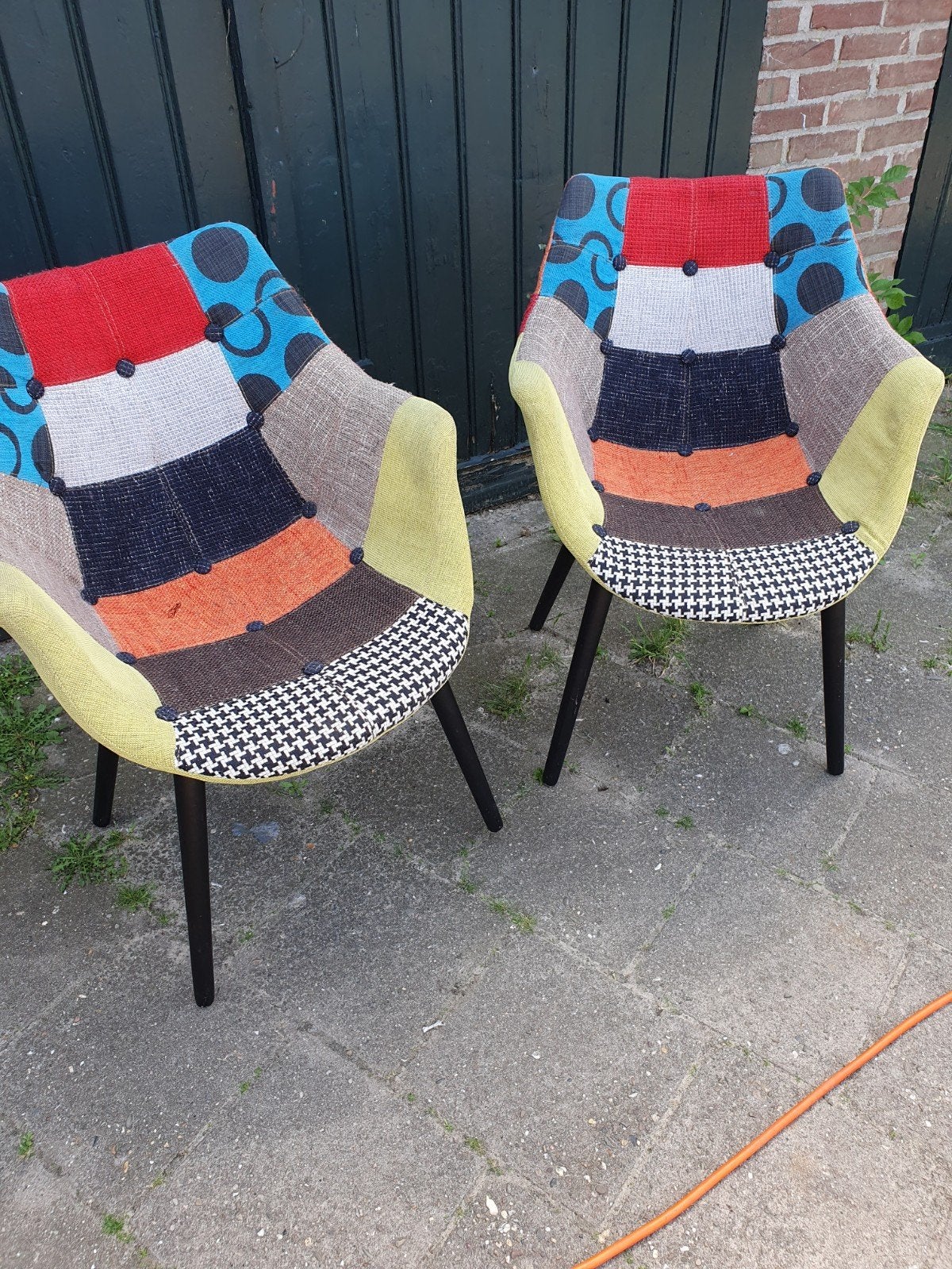 Twee Hippy stoelen., Huis en Inrichting, Gebruikt, Twee, Overige kleuren, Ophalen of Verzenden