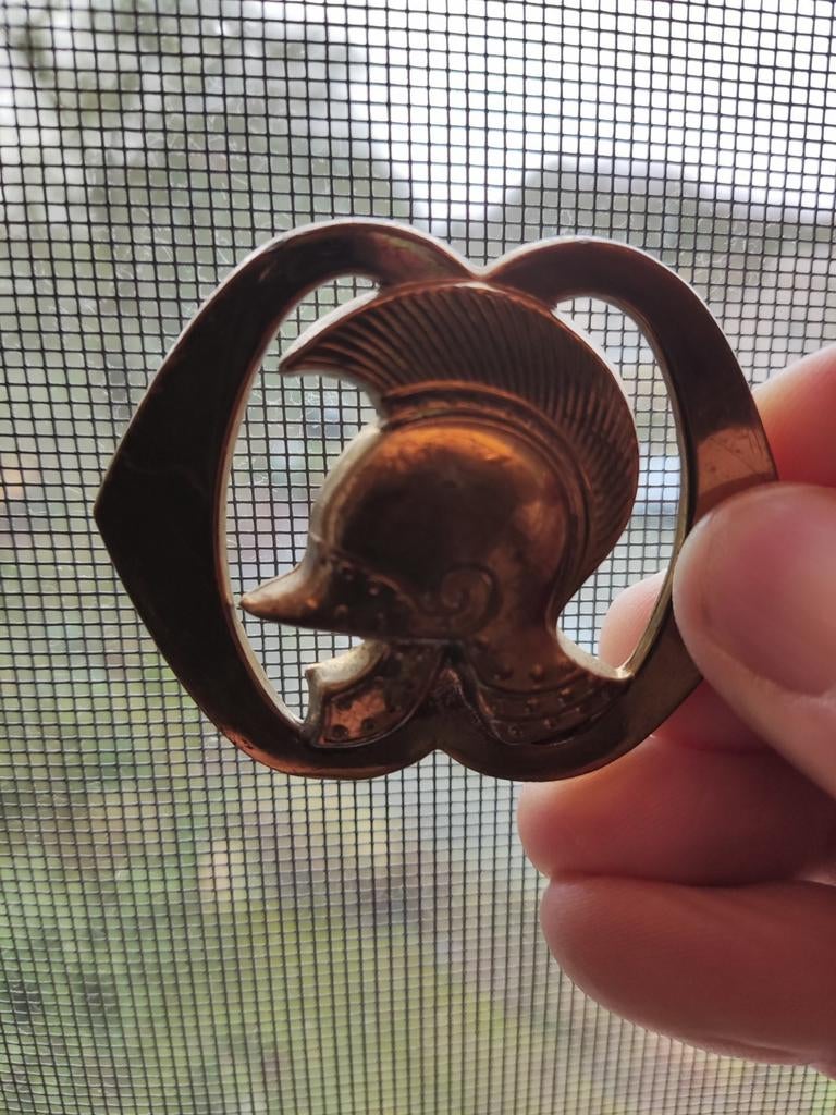 Oud model Genie Embleem met LOSSE PUNT helmvizier rand., Ophalen of Verzenden