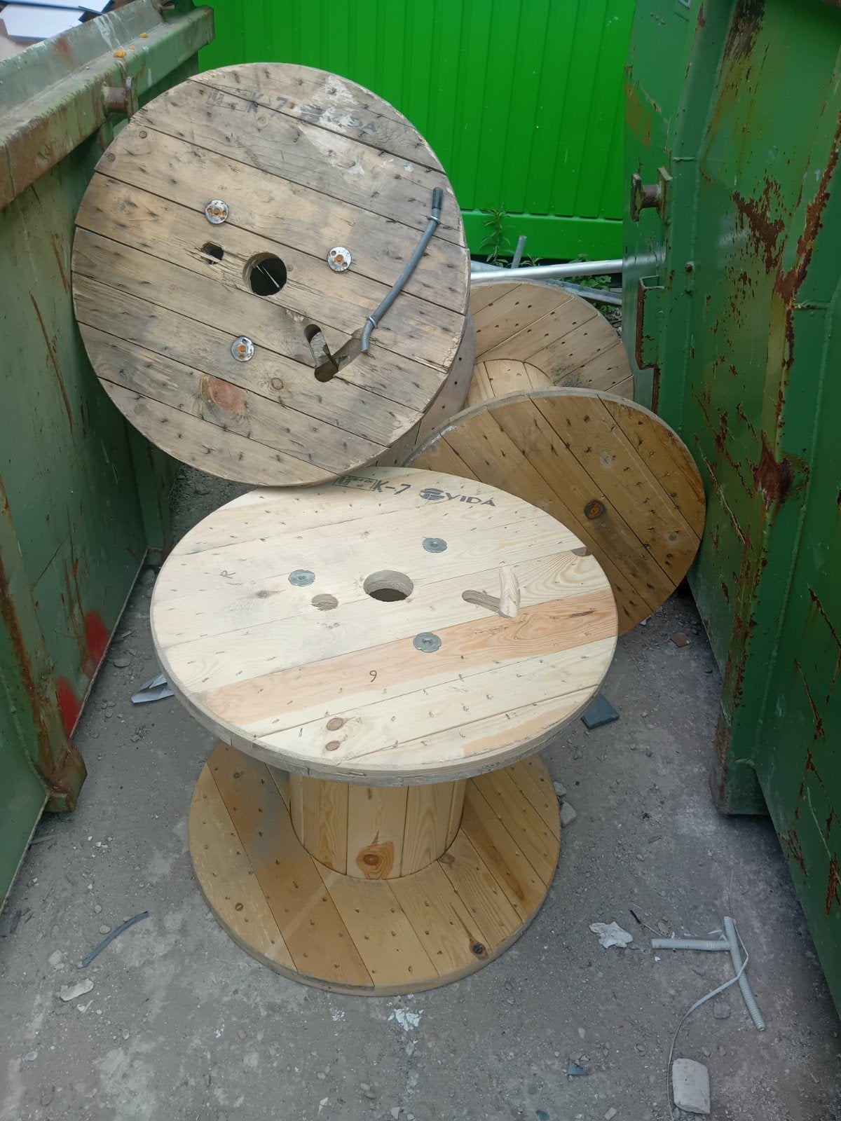 Houten kabelhaspel - ideaal als tafel of decoratie, Gebruikt, Rond, Ophalen of Verzenden, 75 – 100