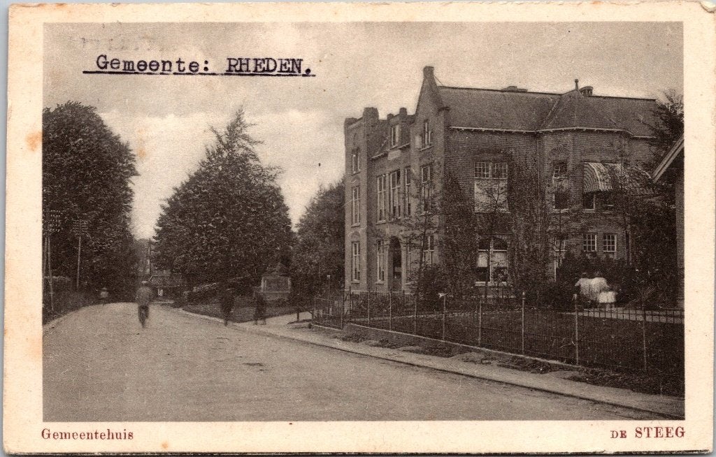 Rheden - 12 oude ansichtkaarten, Verzamelen, Ansichtkaarten | Nederland, Verzenden, 1940 tot 1960, Gelopen, Gelderland