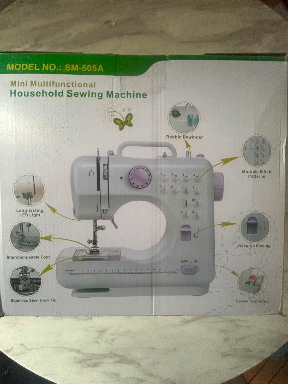 mini multifunctional household sewing machine sm 505a, Ophalen, Zo goed als nieuw, Naaimachine, Overige merken