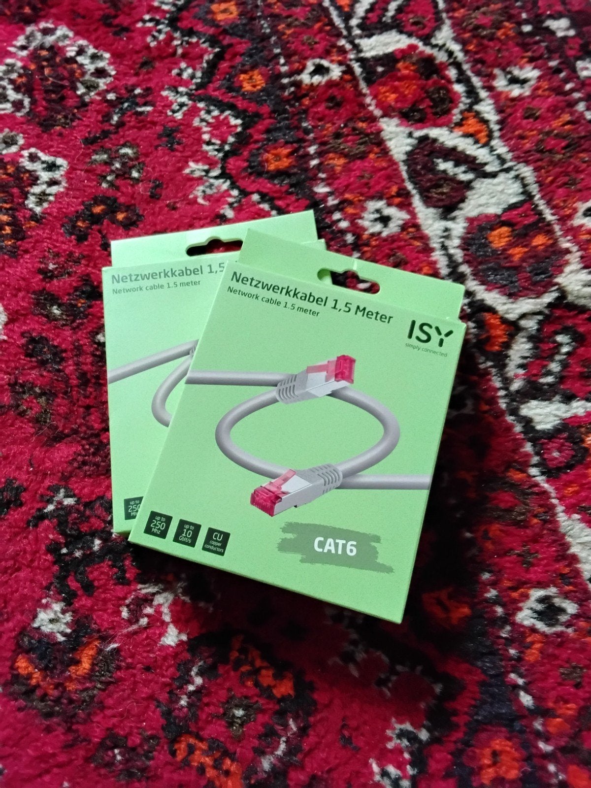 2x ISY Netwerkkabel 1,5 m CAT6 Nieuw, Ophalen of Verzenden, Nieuw
