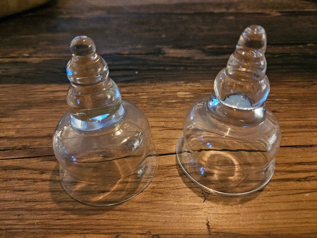 Brocante 2 antieke Ventokes of Cupping glazen, Ophalen of Verzenden