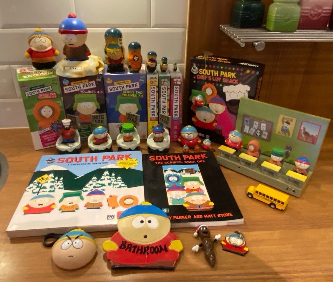 South Park verzameling VHS figuren, boeken, unieke collectie, Ophalen of Verzenden, Gebruikt