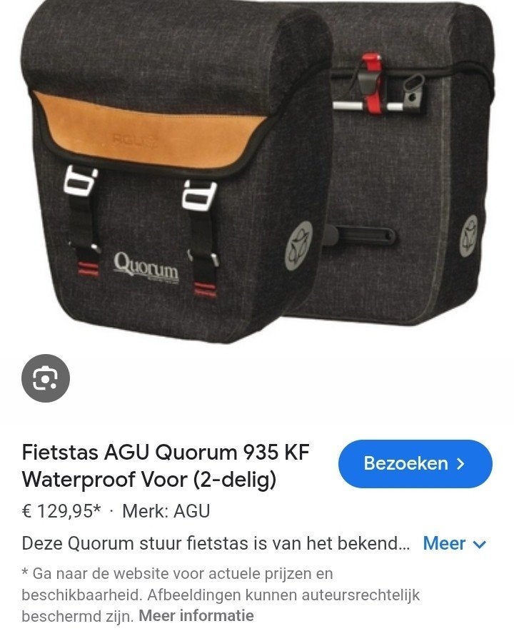 AGU Quorum Fietstas zo goed als nieuw, Ophalen of Verzenden, Zo goed als nieuw