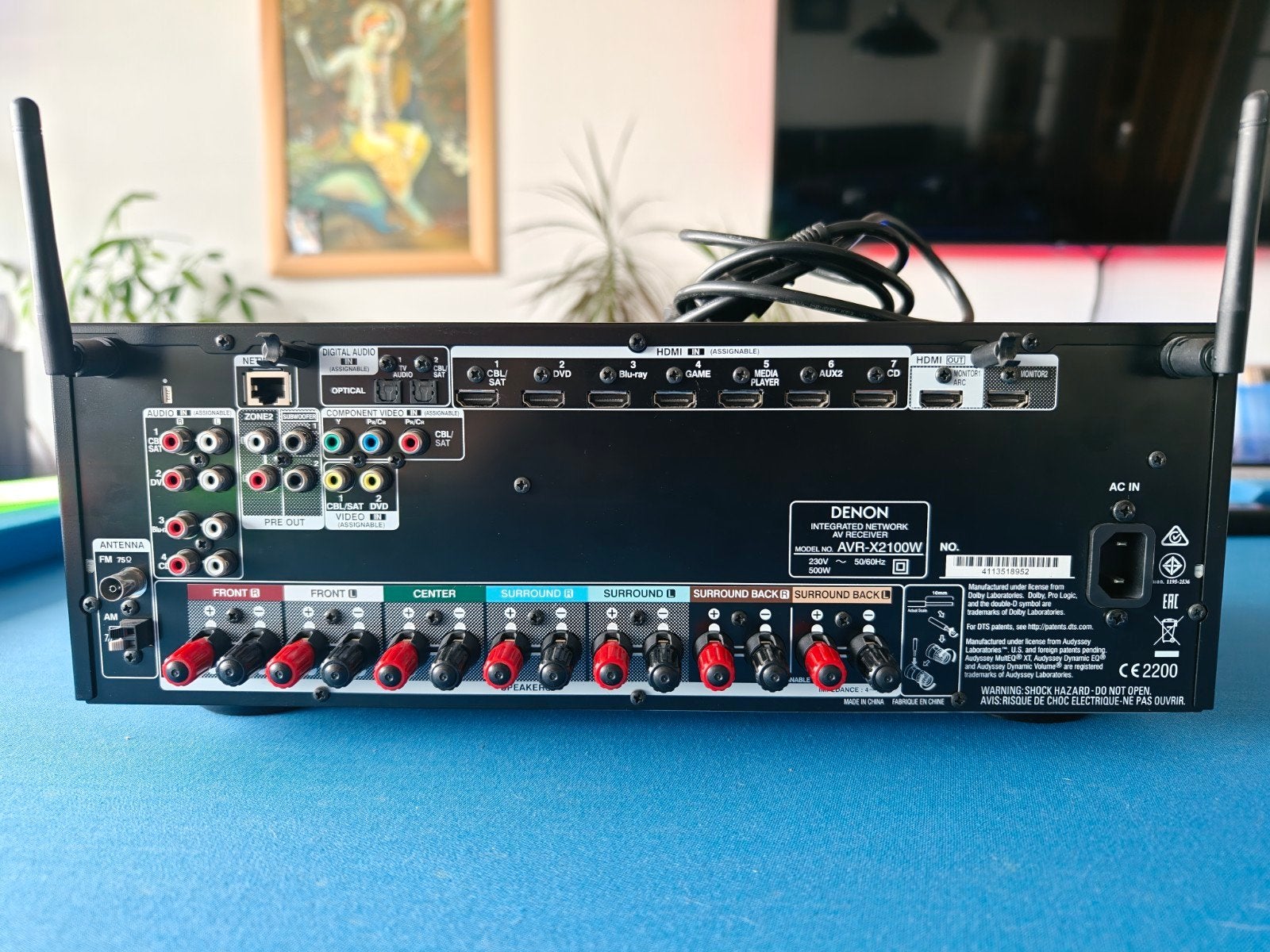 Denon AVR-X2100W AV netwerk Receiver wifi, bluetooth-, Denon, Ophalen of Verzenden, Zo goed als nieuw, 120 watt of meer