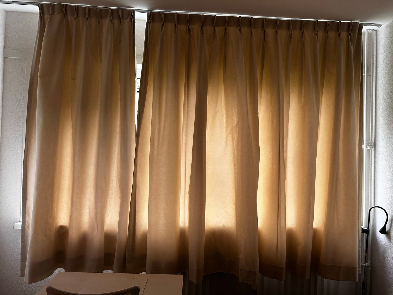 Gordijnen creme/beige 195x250 cm (2 delen), Ophalen, Gebruikt, Gordijn