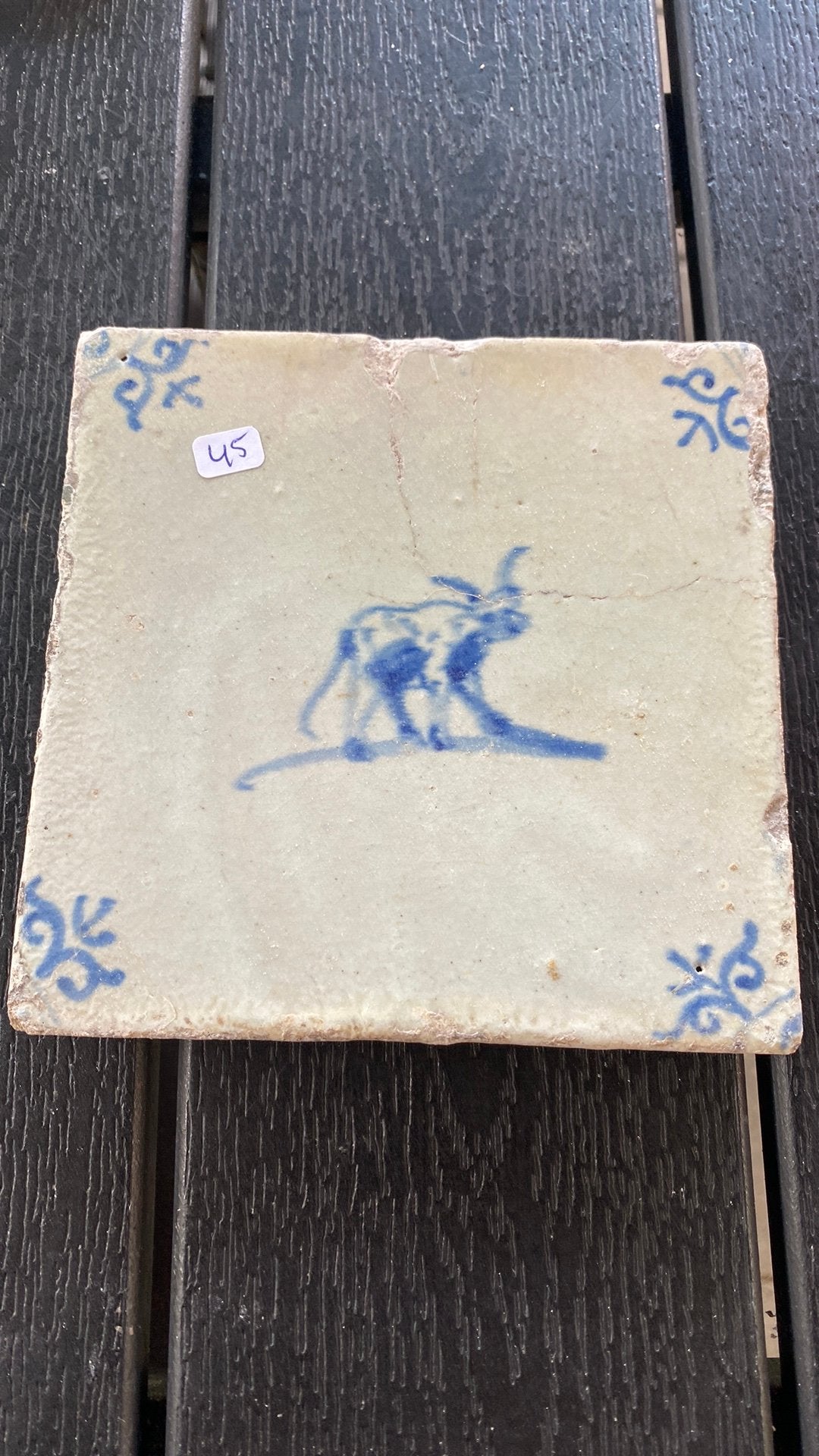 Diertegel (geit), Antiek en Kunst, Antiek | Wandborden en Tegels, Ophalen of Verzenden