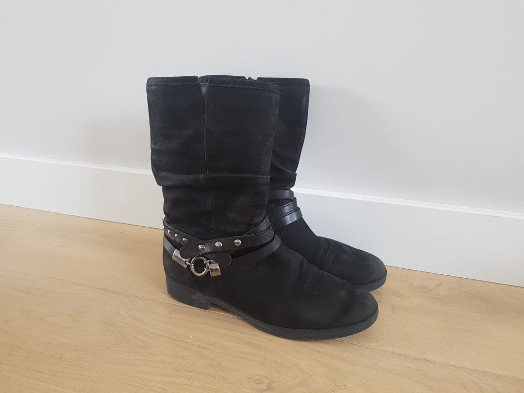 Halfhoge suede laarsjes van Gabor maat 3,5 = maat 36,5, Zwart, Lage of Enkellaarzen, Gabor, Ophalen of Verzenden