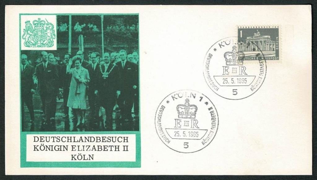 Royalty Queen Elizabeth II Staatsbezoek B.R.D./Keulen 1955, Ophalen of Verzenden, Buitenland, Kaart, Foto of Prent
