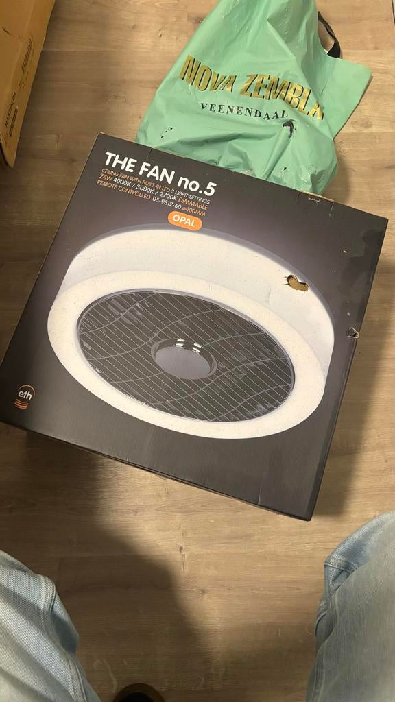 Plafondventilator met licht en afstandsbediening, Overige merken, Overige typen, Ophalen of Verzenden, Zo goed als nieuw