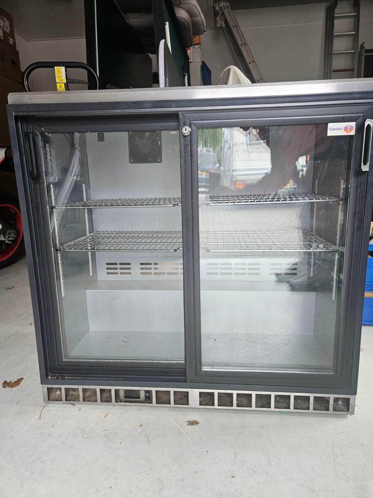 Gamko koelkast met Glazen Schuifdeuren (defect), 200 liter of meer, 60 cm of meer, Ophalen, 85 tot 120 cm