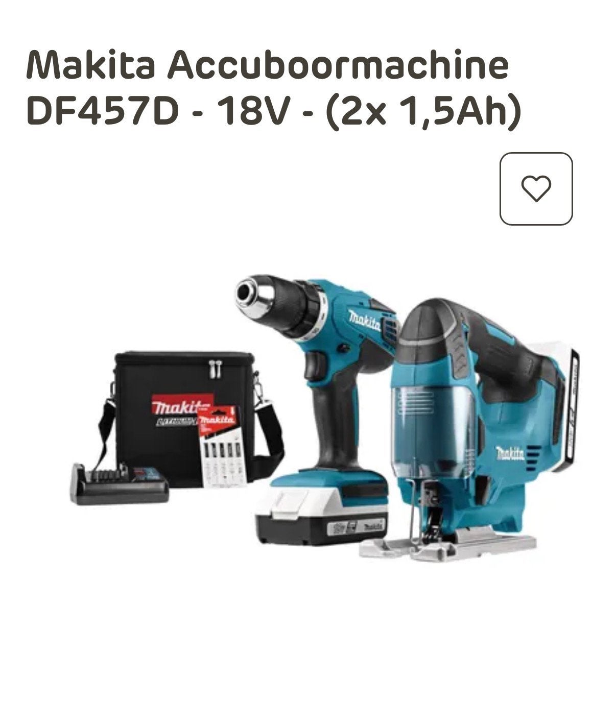 Makita Accuboormachine DF457D - 18V - (2x 1,5Ah), Ophalen, Gebruikt, Overige typen, Variabele snelheid