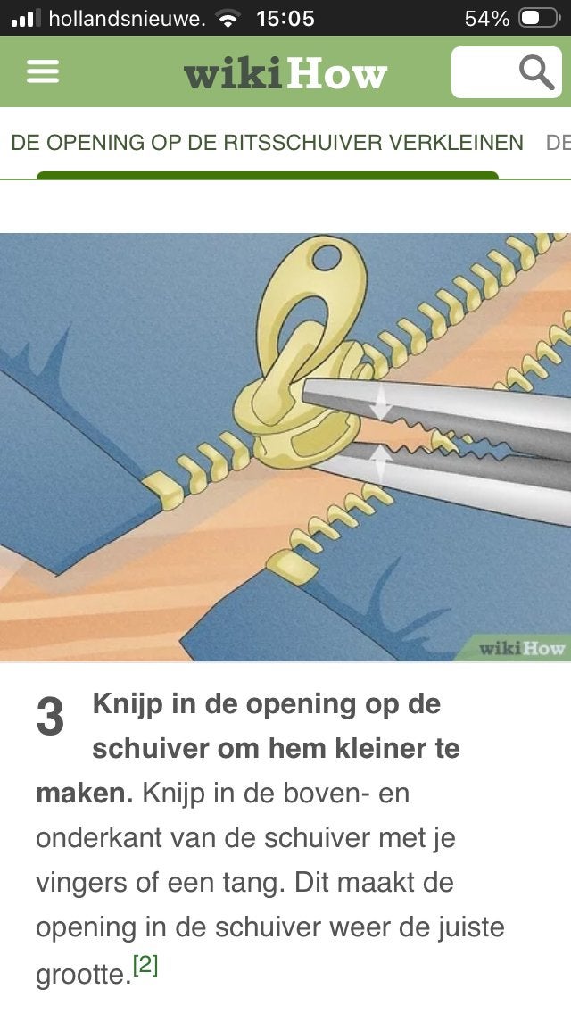 Gezocht: iemand die ritssluiting van jeans kan maken, Hobby en Vrije tijd, Ophalen, Gebruikt, Rits of Sluiting