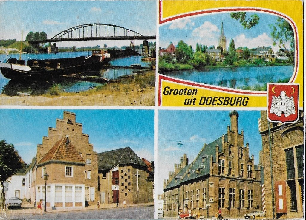 Ch71 Gelopen ansichtkaart groeten uit Doesburg, Ophalen of Verzenden, 1980 tot heden, Gelopen