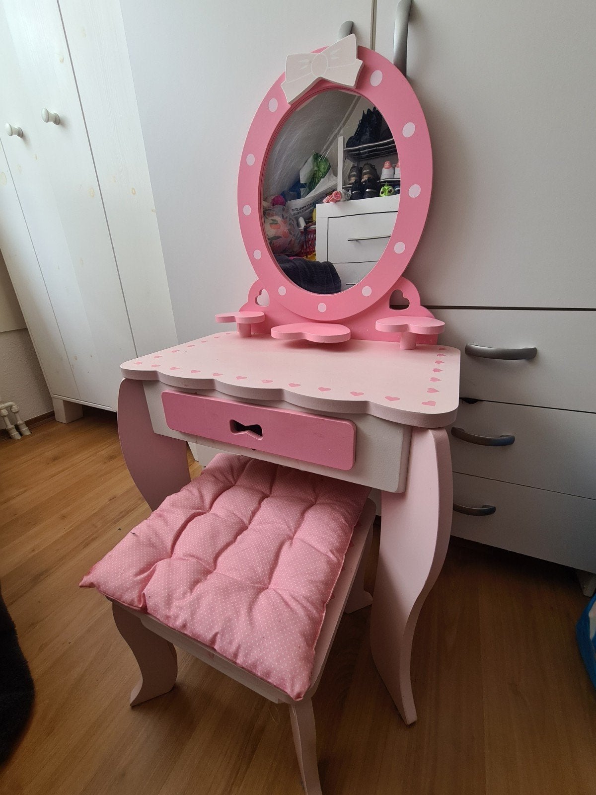 Kinder make up tafel met krukje, Ophalen, Gebruikt, Tafel(s) en Stoel(en)