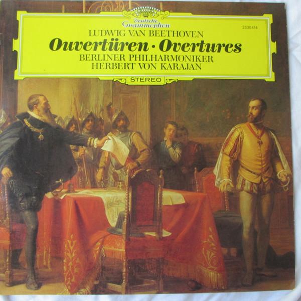 Beethoven Ouvertures - Berliner Philharmoniker, Karajan LP, Gebruikt, Ophalen of Verzenden, Romantiek, 12 inch