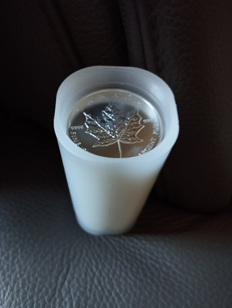 tube 25x1oz .999 zilver Maple leaf 2010, Ophalen, Zilver