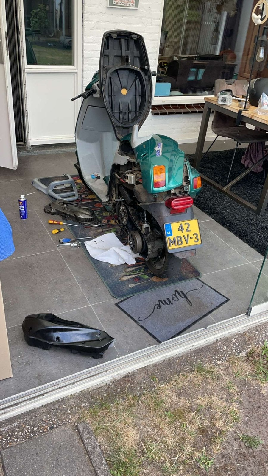 Piaggio skr 125 (172) A1 teruil, Ophalen, Zo goed als nieuw, Tweetakt, Overige modellen