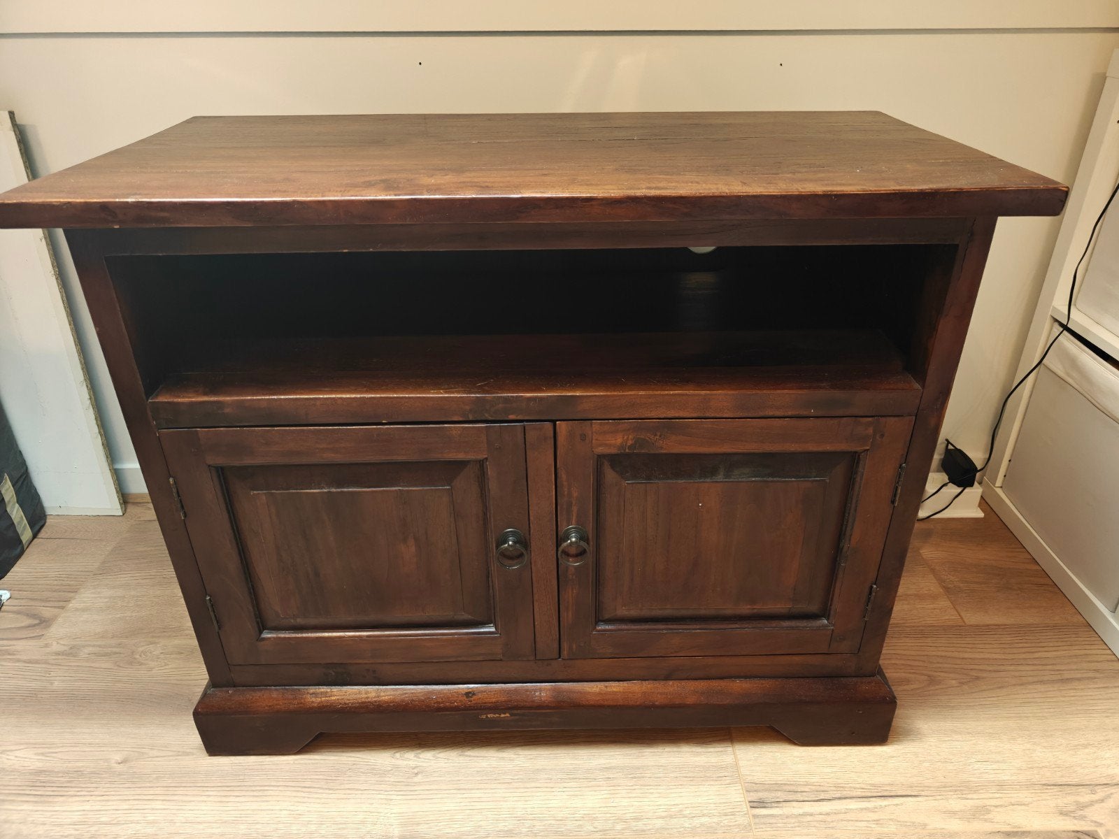 Teakhout TV-Meubel / Dressoir (90 cm breed), Ophalen, Minder dan 50 cm, Gebruikt, Teakhout