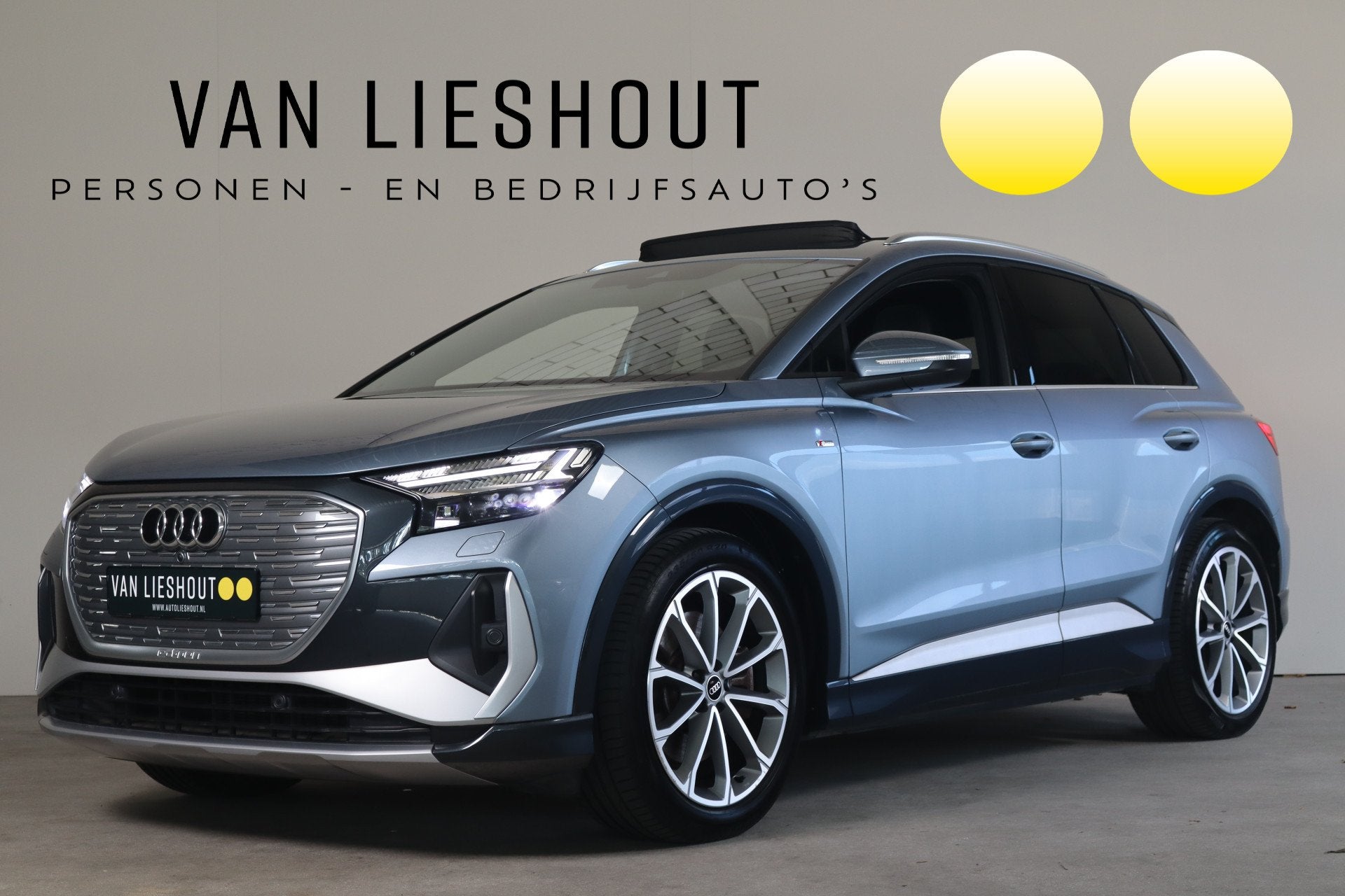 Audi Q4 e-tron 40 S edition 77 kWh SOH 94% Panoramadak I Key, Auto's, Audi, Achterwielaandrijving, Gebruikt, 495 min, Blauw