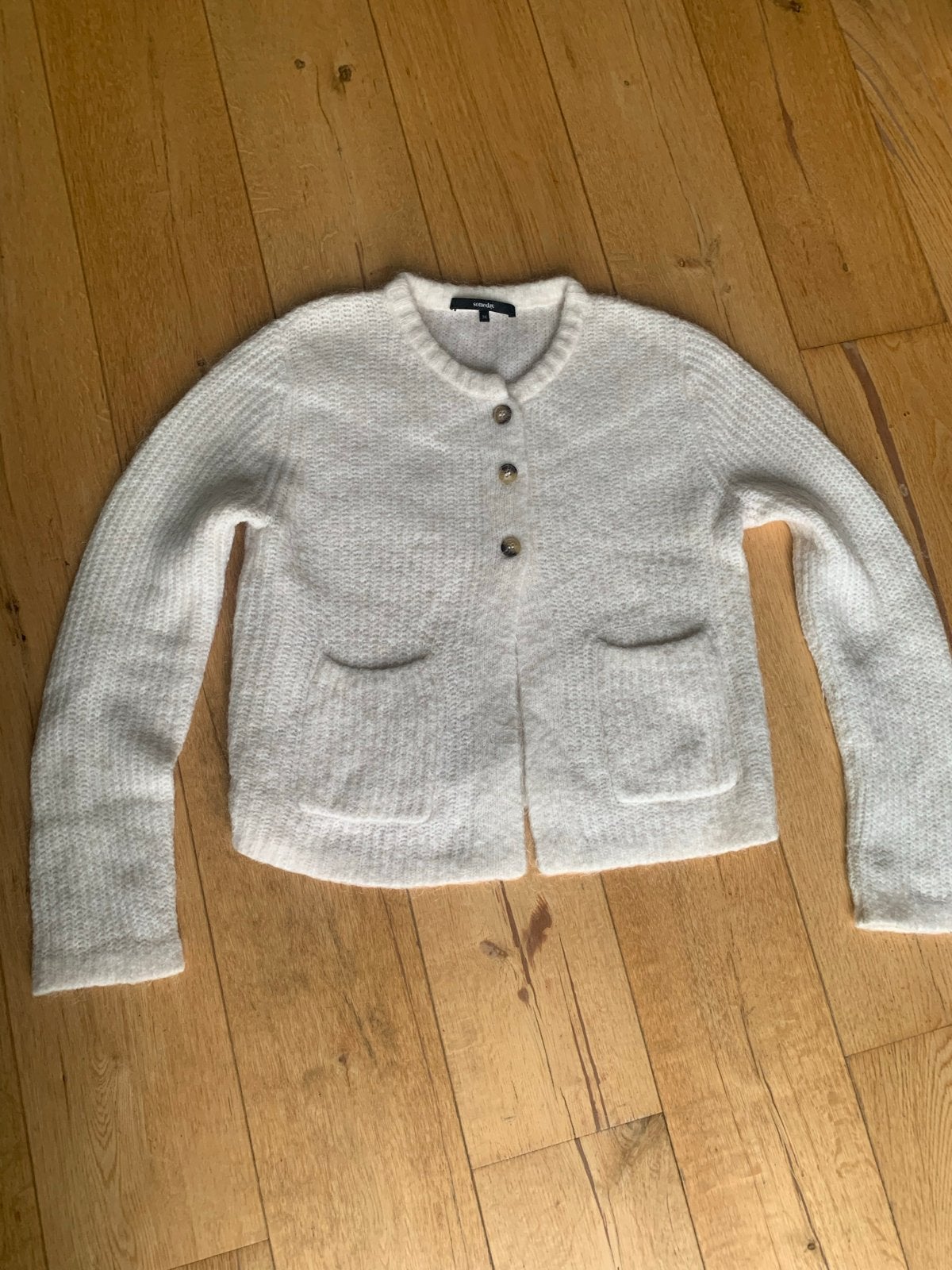 Someday Vest- Cardigan, wol en mohair, Ophalen of Verzenden, Gedragen, Maat 36 (S), Wit