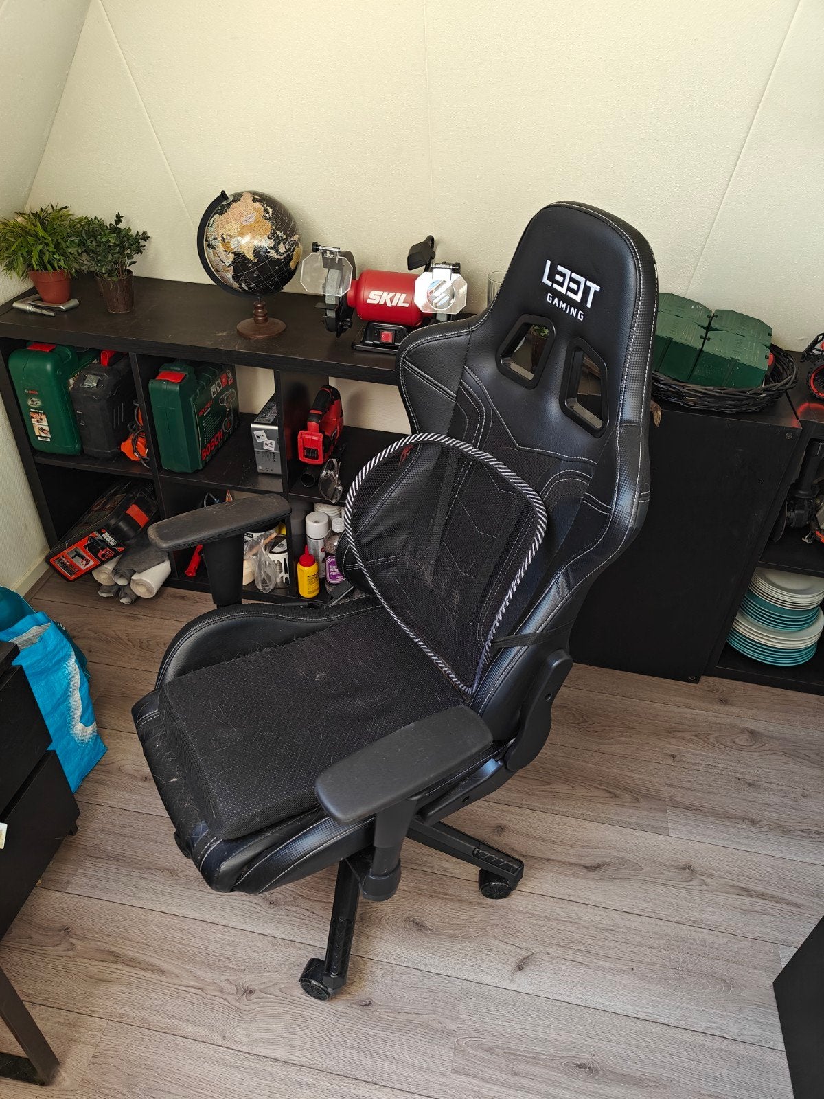 LEET Gaming Bureaustoel - Zwart, Gebruikt, Huis en Inrichting, Ophalen