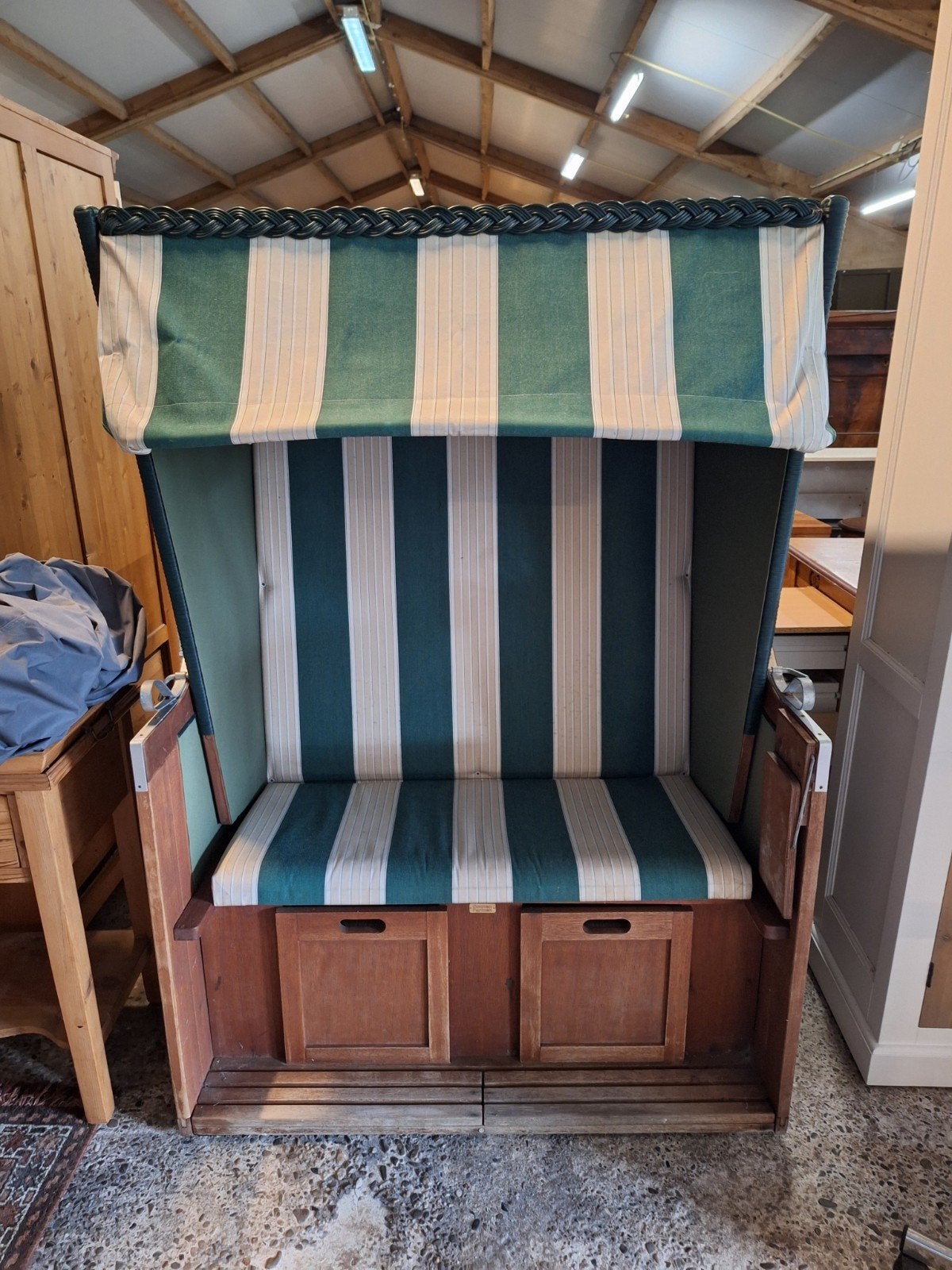 Strandkorb strandstoel met zonnescherm strand stoel huisje, Ophalen, Gebruikt, Kunststof, Overige typen