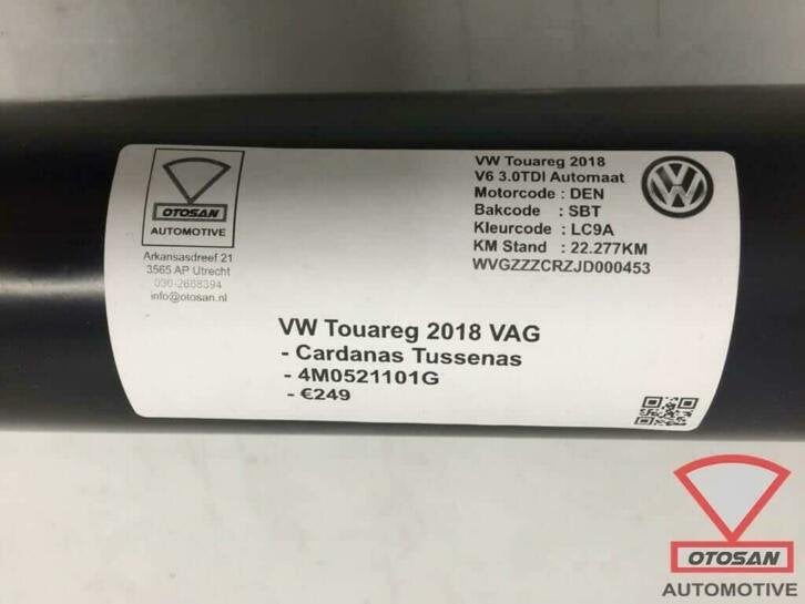 vw touareg 2018 audi vag cardanas tussenas 4m0521101g, Gebruikt, Volkswagen, Volkswagen AG, Berliner Ring 2
38440  Wolfsburg, DE