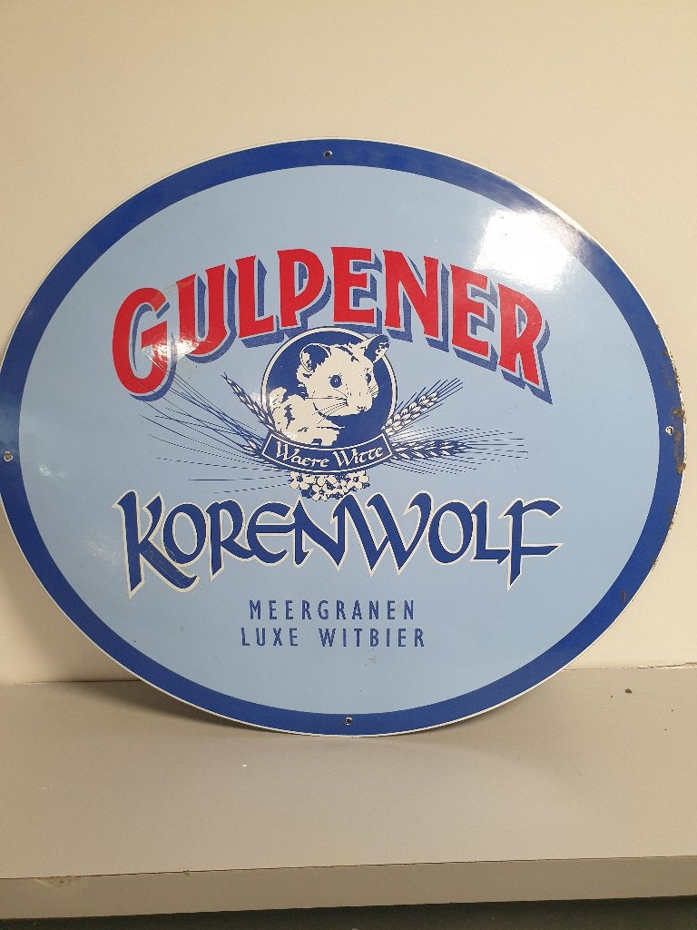 Gulpener emaile bord, Ophalen of Verzenden, Zo goed als nieuw, Reclamebord, Plaat of Schild, Gulpener