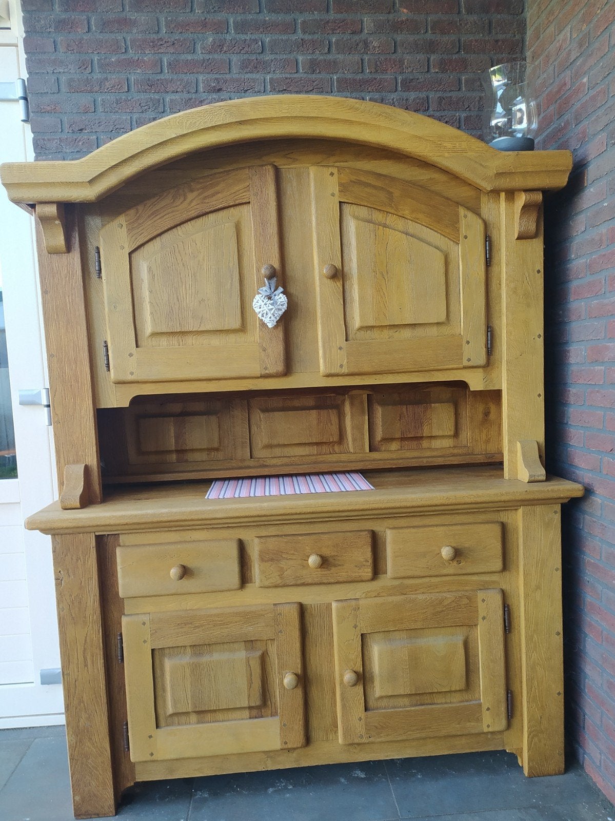 Massief eiken buitenkast, Gebruikt, 150 tot 200 cm, Eikenhout, Landelijke/Klassieke stijl